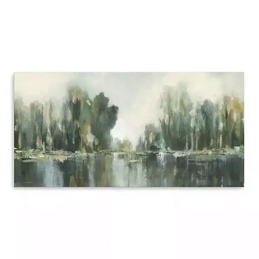 Kirklands Home Canvas Art|Abstract Treeline Canvas Art Print, 60x30 in. Blue