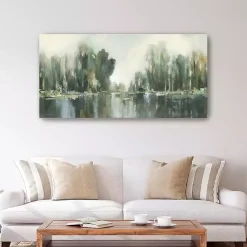 Kirklands Home Canvas Art|Abstract Treeline Canvas Art Print, 60x30 in. Blue