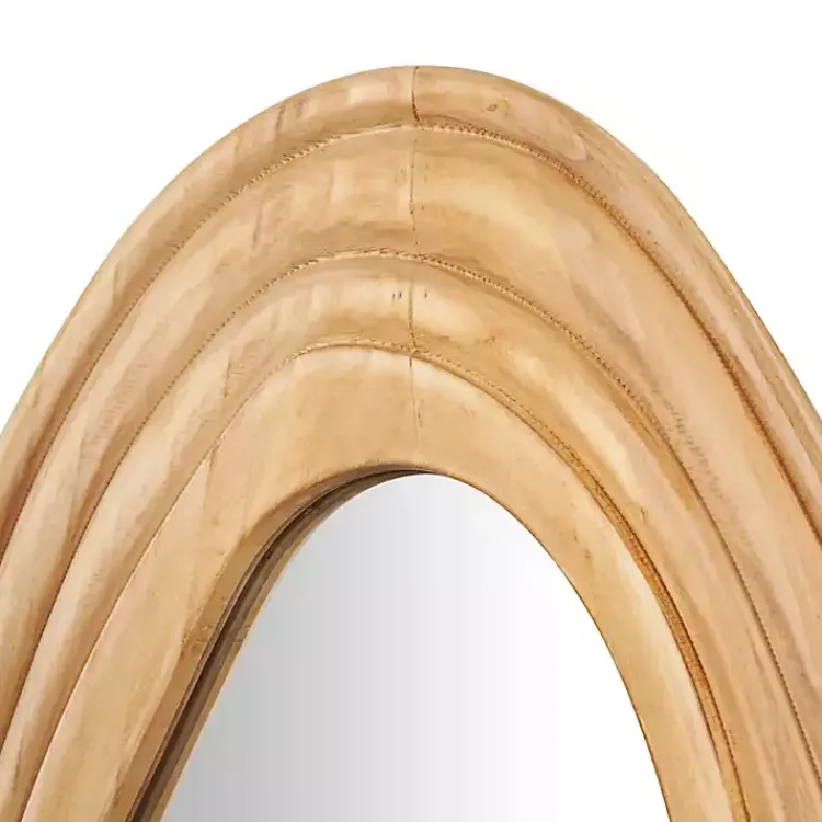 Kirklands Home Decorative Mirrors|Abstract Wavy Wood Wall Mirror