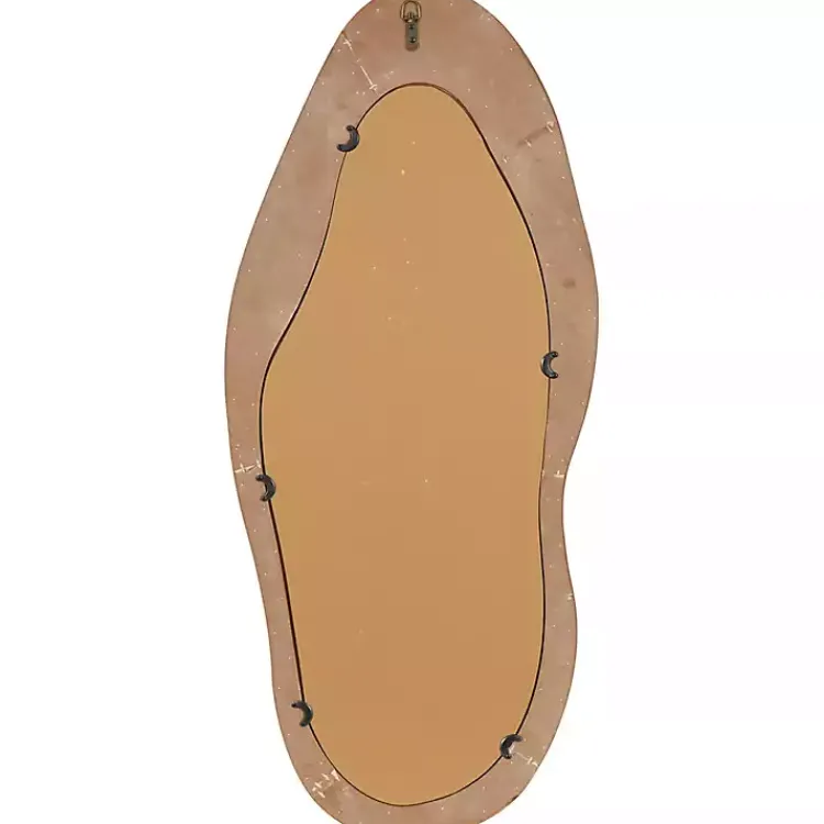 Kirklands Home Decorative Mirrors|Abstract Wavy Wood Wall Mirror