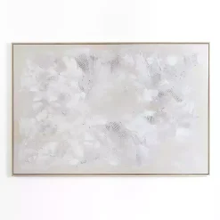 Kirklands Home Canvas Art|Abstract White Framed Canvas Art Print
