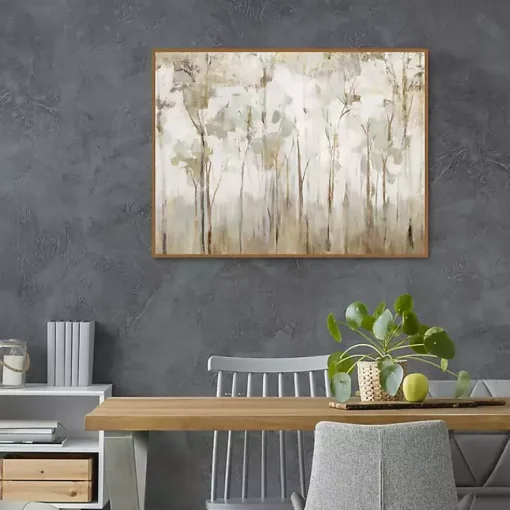 Kirklands Home Canvas Art|Abstract Woodland Forest Framed Canvas Art Print
