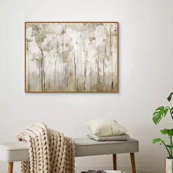 Kirklands Home Canvas Art|Abstract Woodland Forest Framed Canvas Art Print