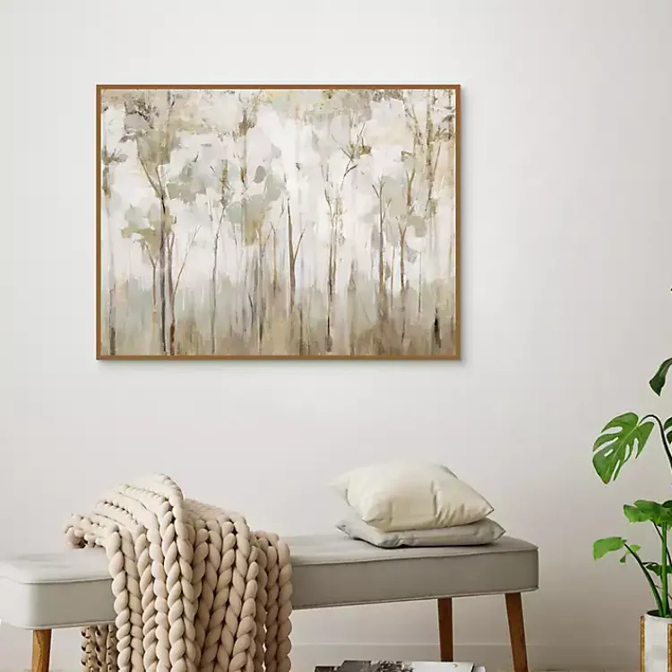 Kirklands Home Canvas Art|Abstract Woodland Forest Framed Canvas Art Print