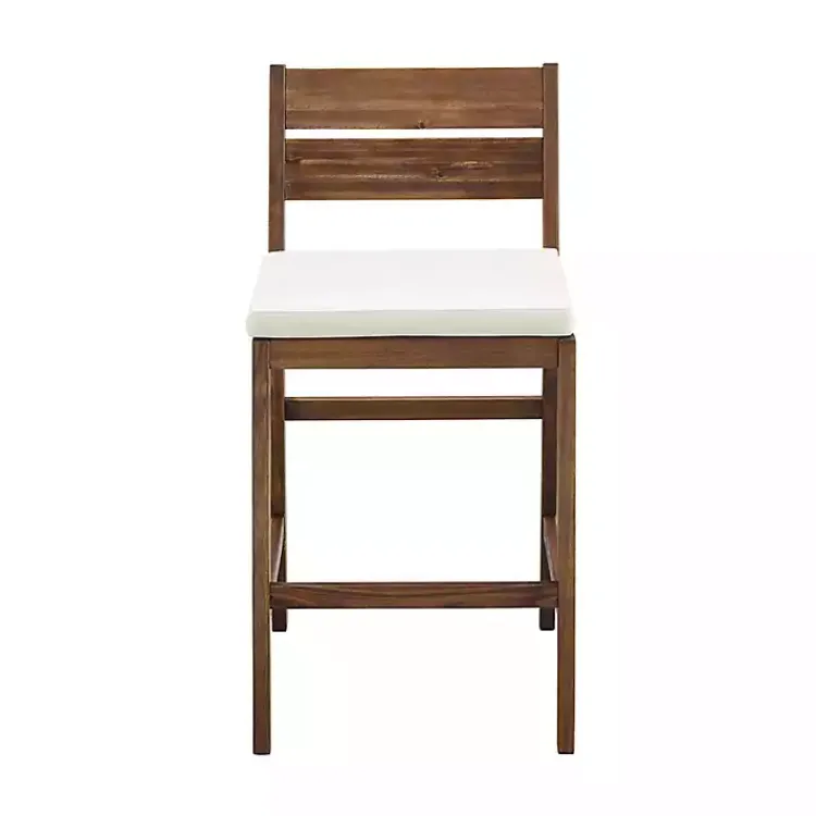 Kirklands Home Outdoor Seating|Acacia Slat Back Outdoor Counter Stools, Set of 2