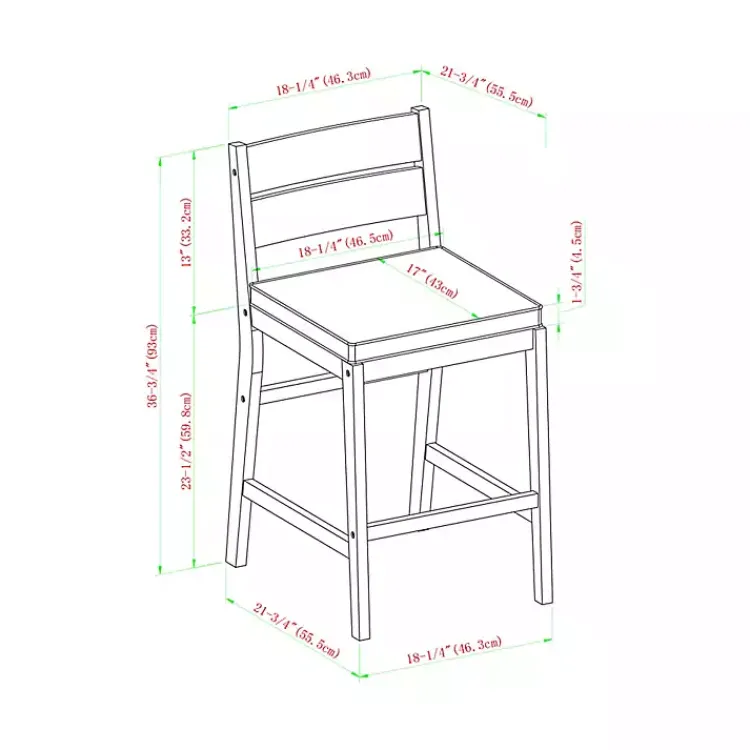 Kirklands Home Outdoor Seating|Acacia Slat Back Outdoor Counter Stools, Set of 2