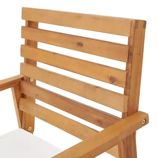 Kirklands Home Outdoor Seating|Acacia White Cushioned Outdoor Chairs, Set of 2