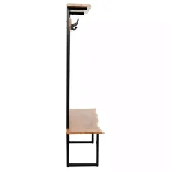 Kirklands Home Entryway Furniture|Acacia Wood Modern Storage Hooks Hall Tree