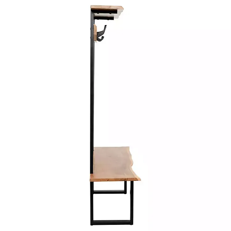 Kirklands Home Entryway Furniture|Acacia Wood Modern Storage Hooks Hall Tree