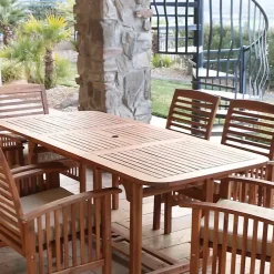 Kirklands Home Outdoor Sets|Acacia Wood Outdoor 6-pc. Dining Set Tan