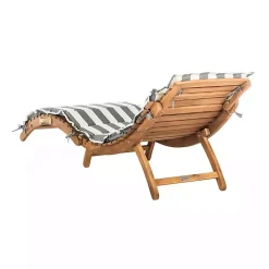 Kirklands Home Outdoor Sets|Acacia Wood 3-pc. Chaise Set with Striped Cushions