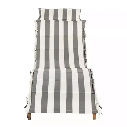 Kirklands Home Outdoor Sets|Acacia Wood 3-pc. Chaise Set with Striped Cushions