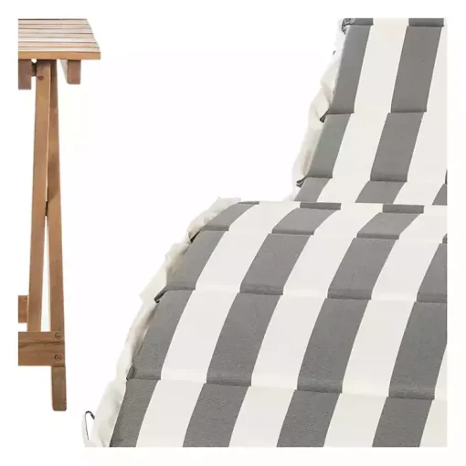 Kirklands Home Outdoor Sets|Acacia Wood 3-pc. Chaise Set with Striped Cushions