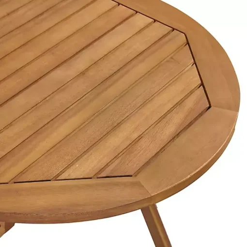 Kirklands Home Outdoor Sets|Acacia Wood Slatted 3-pc. Outdoor Bistro Set Tan