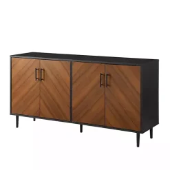 Kirklands Home Tv Stands & Media Consoles|Acorn and Black Chevron Door TV Stand Brown
