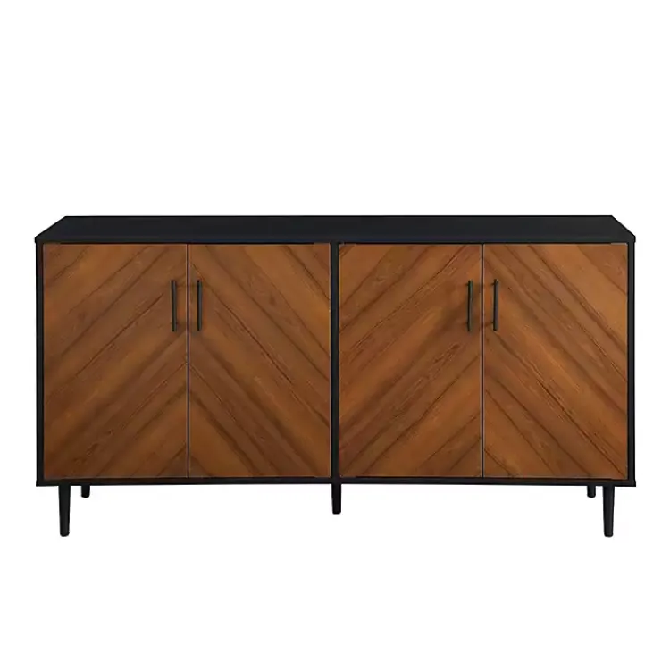 Kirklands Home Tv Stands & Media Consoles|Acorn and Black Chevron Door TV Stand Brown