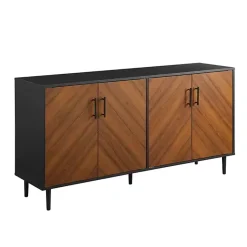 Kirklands Home Tv Stands & Media Consoles|Acorn and Black Chevron Door TV Stand Brown