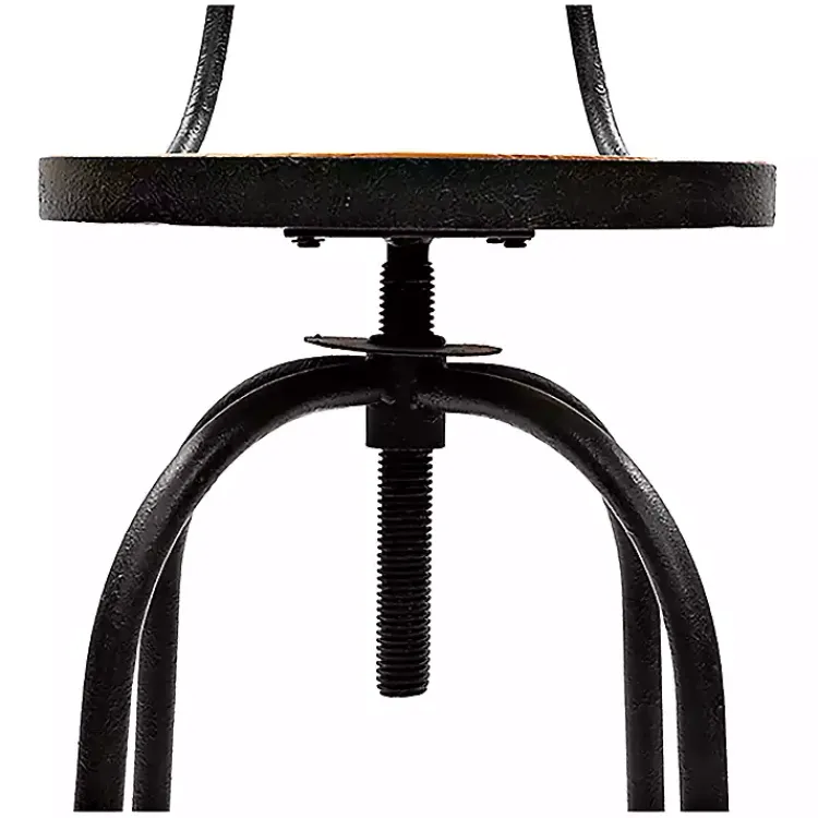 Kirklands Home Bar Stools & Counter Height Stools|Adjustable Wood and Metal Industrial Bar Stool Brown