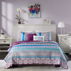 Kirklands Home Quilts|Adley Reversible Twin XL 4-pc. Quilt Set