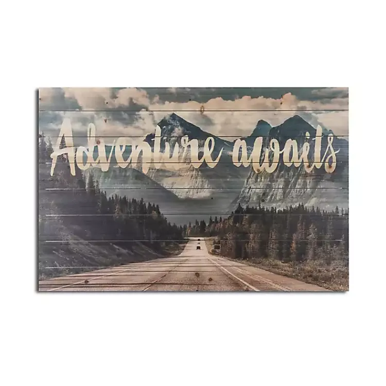 Kirklands Home Wall Quotes & Signs|Adventure Awaits Wood Art Print