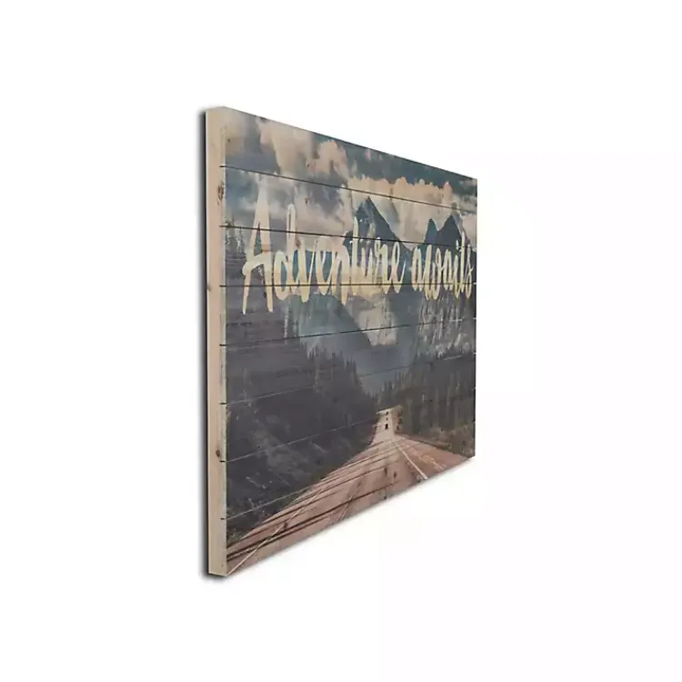 Kirklands Home Wall Quotes & Signs|Adventure Awaits Wood Art Print