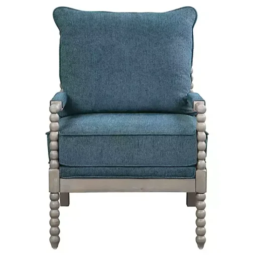 Kirklands Home Accent Chairs|Aegean Liam Turned Leg Accent Chair Blue