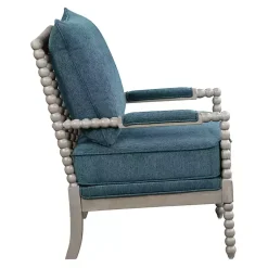 Kirklands Home Accent Chairs|Aegean Liam Turned Leg Accent Chair Blue