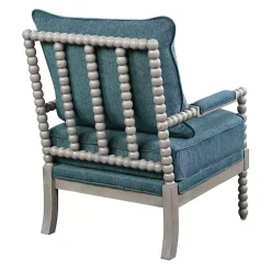Kirklands Home Accent Chairs|Aegean Liam Turned Leg Accent Chair Blue