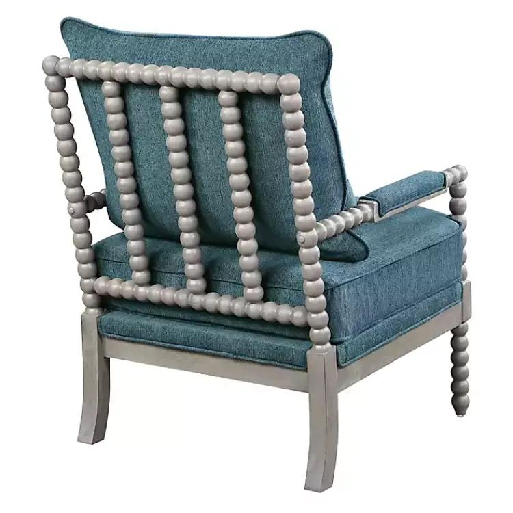 Kirklands Home Accent Chairs|Aegean Liam Turned Leg Accent Chair Blue
