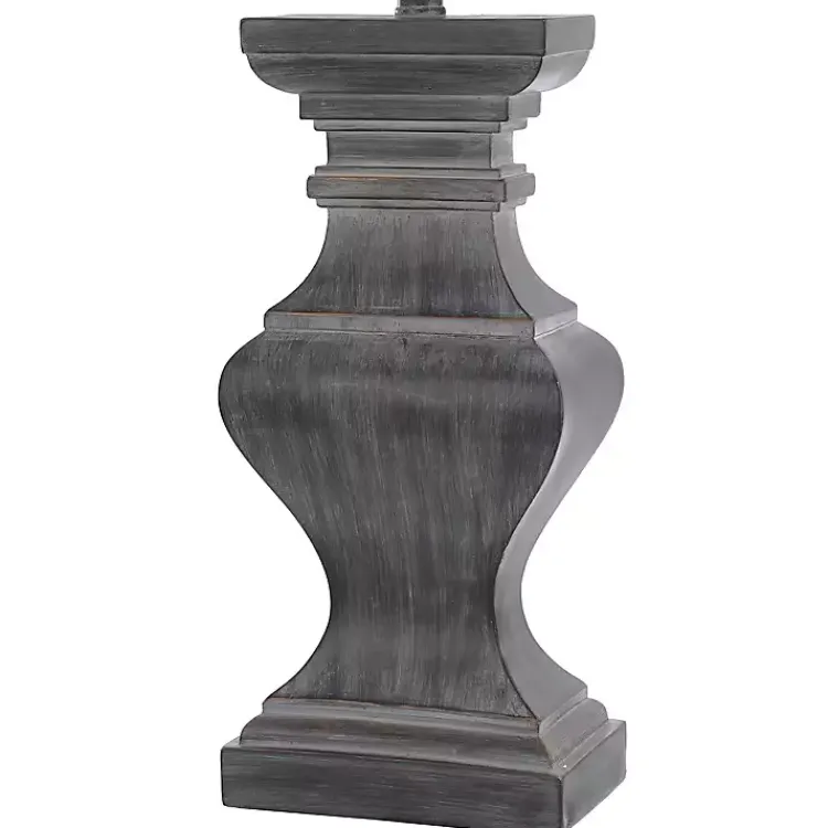 Kirklands Home Table Lamps|Aged Black Candlestick Base Table Lamp, 33 in. Tan
