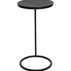 Kirklands Home Accent & End Tables|Aged Metal Frame Slab Top Accent Table Black