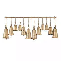 Best Aged Triangle Bells Wall Plaque Decorative Accents