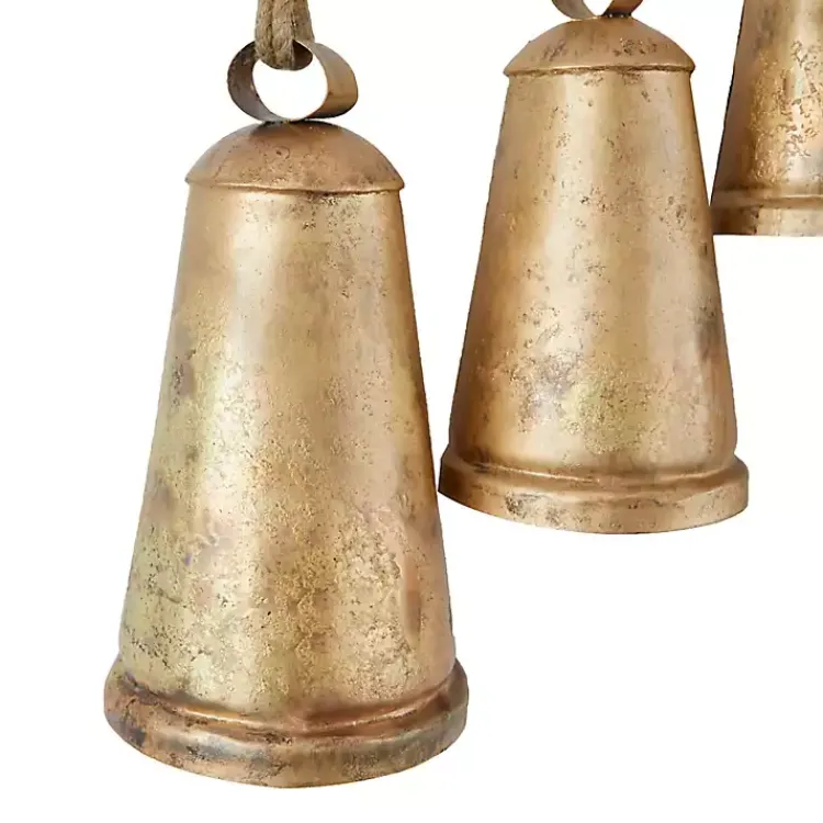 Best Aged Triangle Bells Wall Plaque Decorative Accents