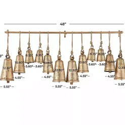 Best Aged Triangle Bells Wall Plaque Decorative Accents