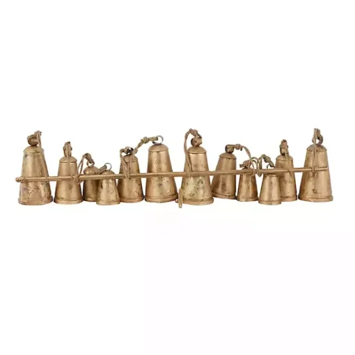 Best Aged Triangle Bells Wall Plaque Decorative Accents