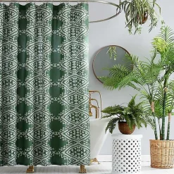 Kirklands Home Shower Curtains|Aisha Shower Curtain Green