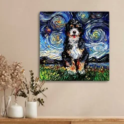 Kirklands Home Canvas Art|Aja Trier Bernadoodle Starry Night Canvas Print