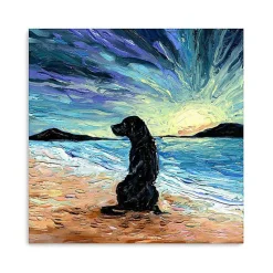 Kirklands Home Canvas Art|Aja Trier Black Lab Beach Days Canvas Art Print