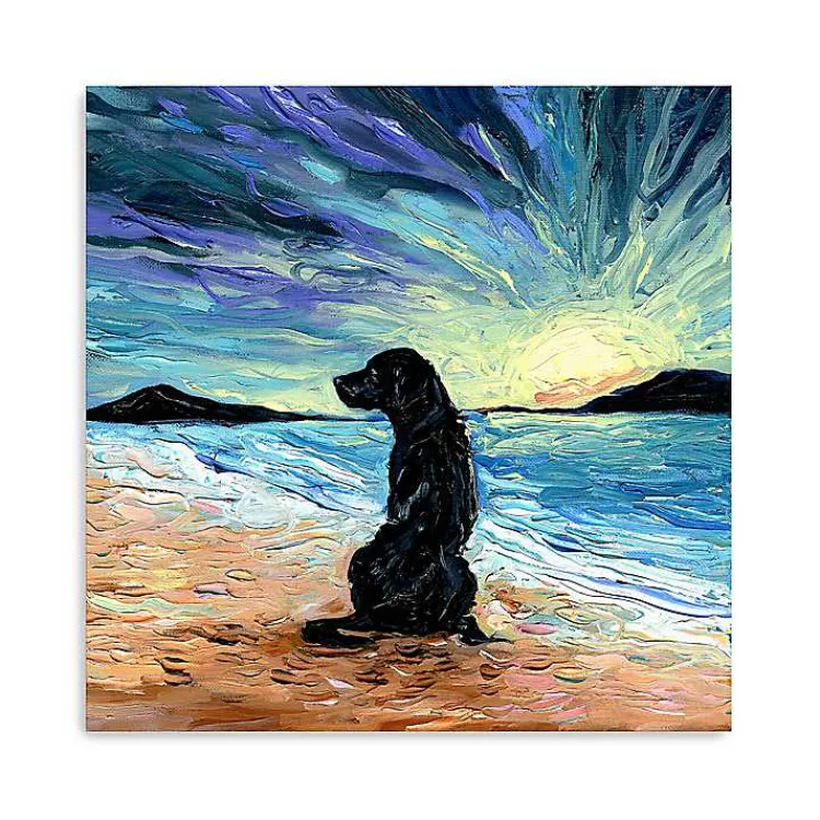 Kirklands Home Canvas Art|Aja Trier Black Lab Beach Days Canvas Art Print