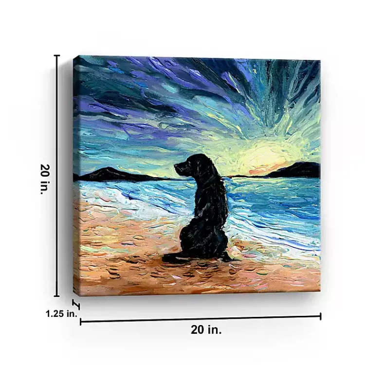 Kirklands Home Canvas Art|Aja Trier Black Lab Beach Days Canvas Art Print