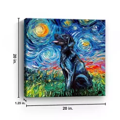Kirklands Home Canvas Art|Aja Trier Black Lab Starry Night Canvas Print