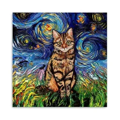 Kirklands Home Canvas Art|Aja Trier Brown Tabby Starry Night Canvas Print
