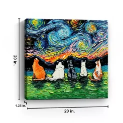 Kirklands Home Canvas Art|Aja Trier Cat Friends Starry Night Canvas Print