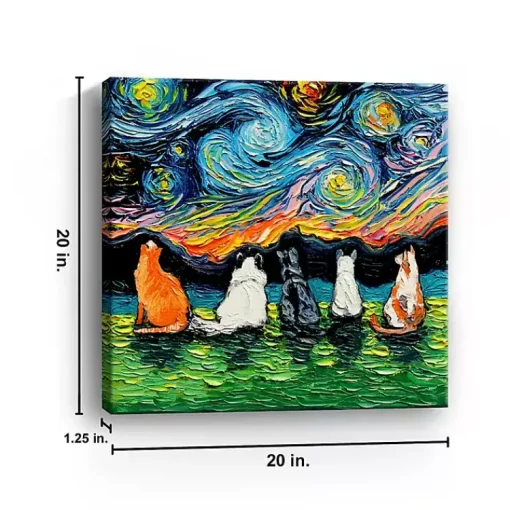 Kirklands Home Canvas Art|Aja Trier Cat Friends Starry Night Canvas Print