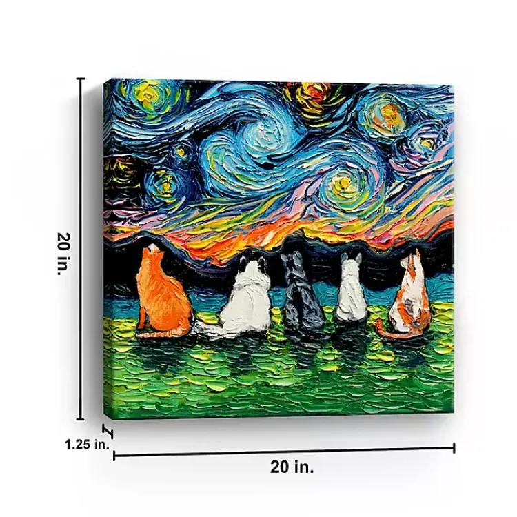 Kirklands Home Canvas Art|Aja Trier Cat Friends Starry Night Canvas Print