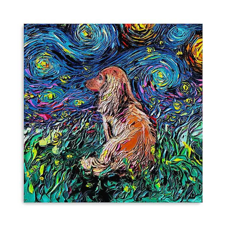 Kirklands Home Canvas Art|Aja Trier Dachshund III Starry Night Canvas Print