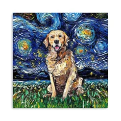 Kirklands Home Canvas Art|Aja Trier Golden Starry Night Canvas Art Print