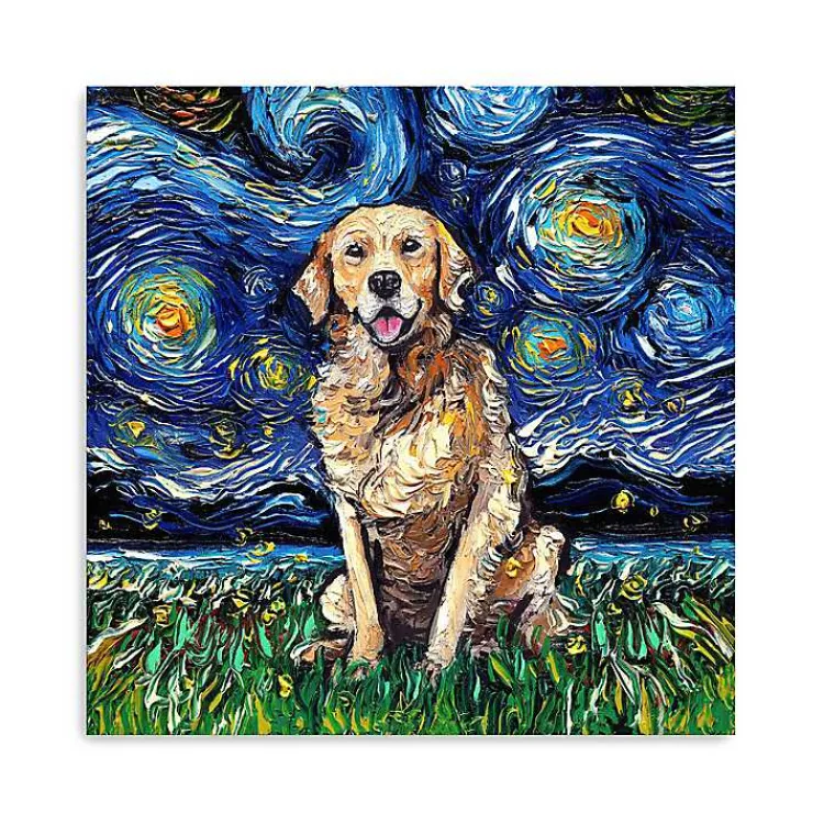 Kirklands Home Canvas Art|Aja Trier Golden Starry Night Canvas Art Print