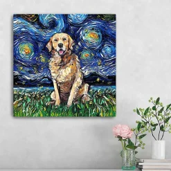 Kirklands Home Canvas Art|Aja Trier Golden Starry Night Canvas Art Print