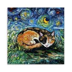 Kirklands Home Canvas Art|Aja Trier Sleepy Calico Starry Night Canvas Print